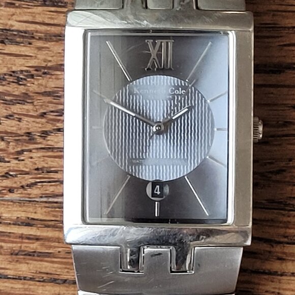 Men's Kenneth Cole Watch KC3367 Stainless Steel Bracelet Dead Batery Grey Face - Picture 4 of 12